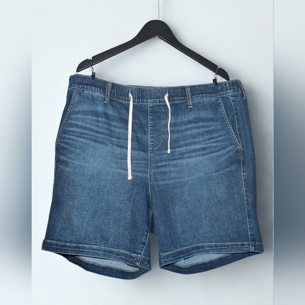 Torrid Denim Blue Jean Shorts with White Drawstring